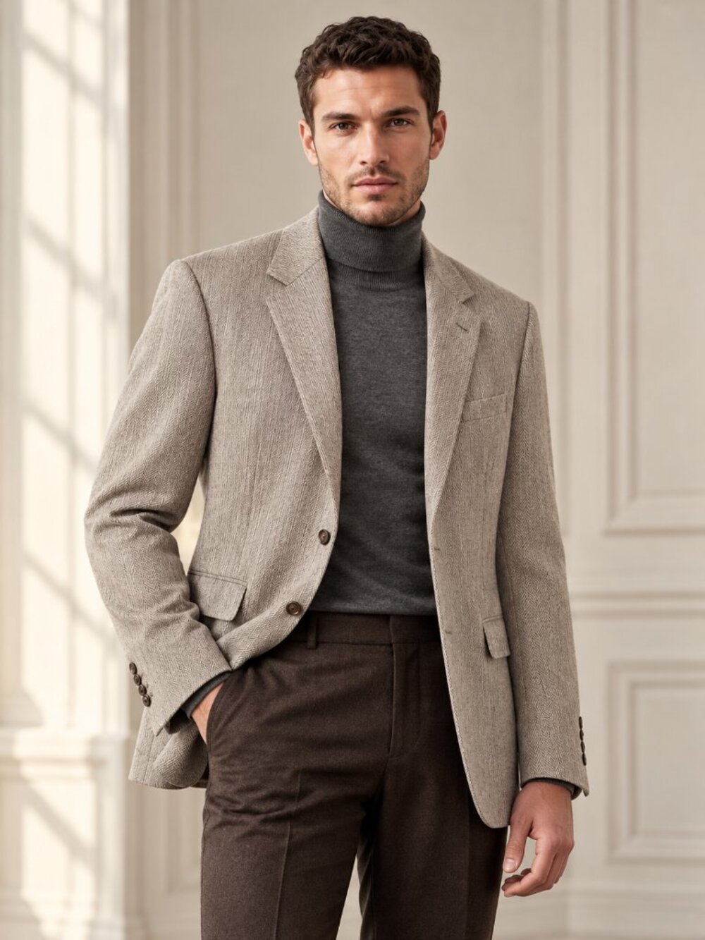 Jos. A. Bank 1905 Collection Tailored Fit Herringbone Sportcoat Herringbone